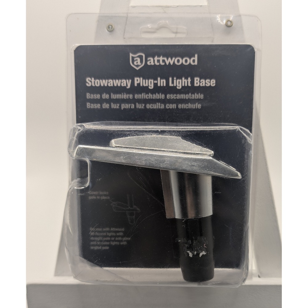 Attwood Light Base Silver Stowaway Plug-In Marine Boat Swivel Cover 911339-7